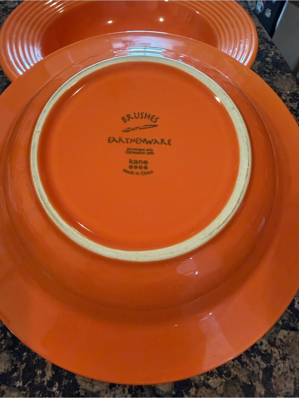 Set of 2 Kane Brushed Earthenware Orange Dinner Bowl